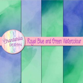 free royal blue and green watercolour digital papers