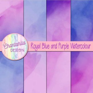 free royal blue and purple watercolour digital papers