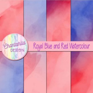 free royal blue and red watercolour digital papers