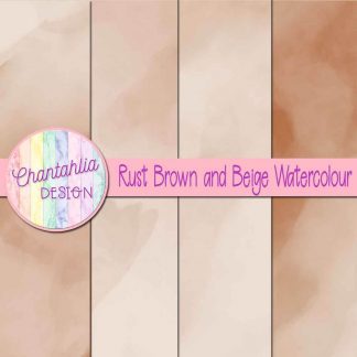 free rust brown and beige watercolour digital papers