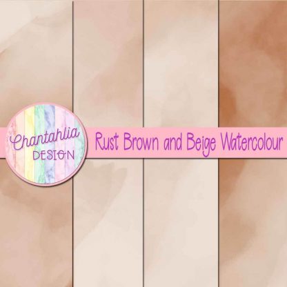free rust brown and beige watercolour digital papers