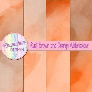 free rust brown and orange watercolour digital papers
