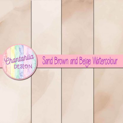 free sand brown and beige watercolour digital papers