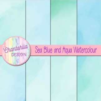 free sea blue and aqua watercolour digital papers
