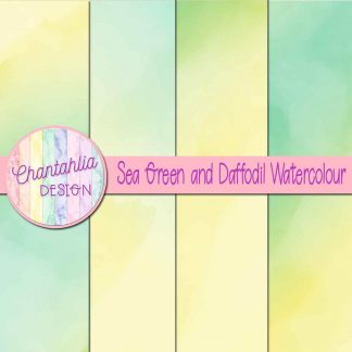 free sea green and daffodil watercolour digital papers