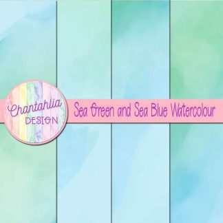 free sea green and sea blue watercolour digital papers