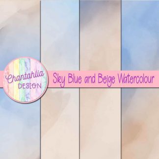 free sky blue and beige watercolour digital papers