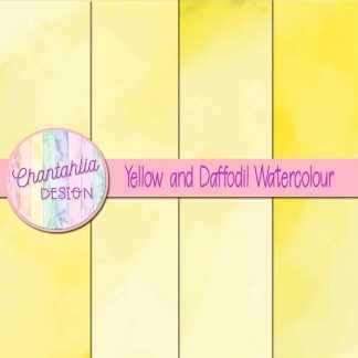 free yellow and daffodil watercolour digital papers