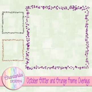 Free glitter frame overlays in an October Glitter and Grunge theme