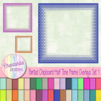 Free painted chipboard halftone frame overlays