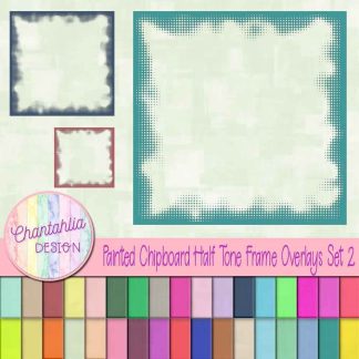 Free painted chipboard halftone frame overlays