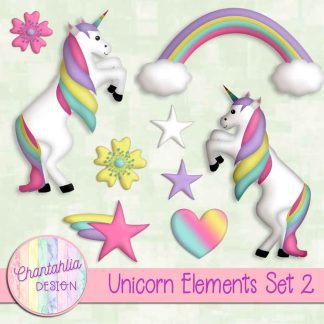 Free design elements in a Unicorn theme.