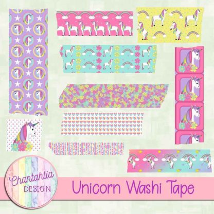 Free washi tape in a Unicorn theme.