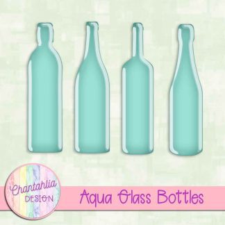 Free aqua glass bottles