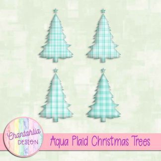 Free aqua plaid christmas trees