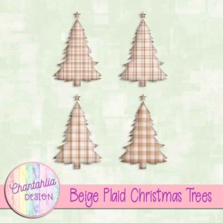 Free beige plaid christmas trees