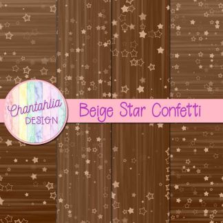 Free beige star confetti digital papers