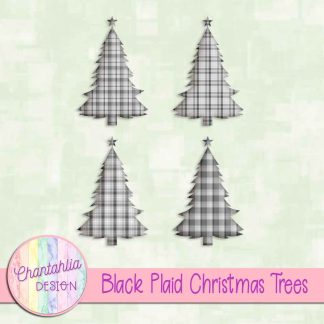 Free black plaid christmas trees