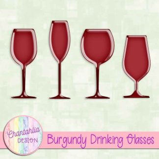 Free burgundy drinking glasses