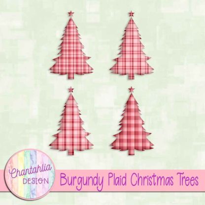 Free burgundy plaid christmas trees