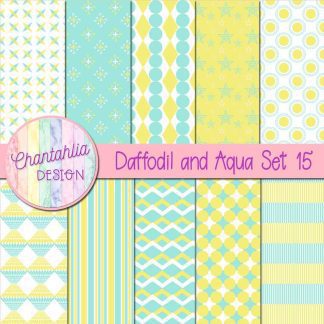 Free daffodil and aqua digital papers set 15