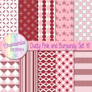 Free dusty pink and burgundy digital papers set 15
