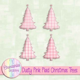 Free dusty pink plaid christmas trees