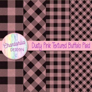 Free dusty pink textured buffalo plaid digital papers