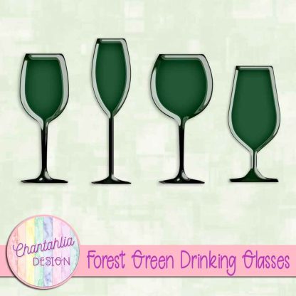 Free forest green drinking glasses