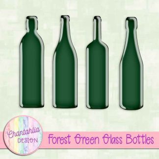 Free forest green glass bottles
