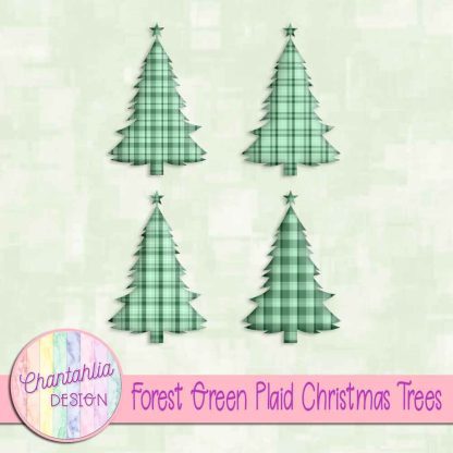 Free forest green plaid christmas trees