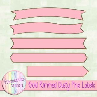 Free gold rimmed dusty pink labels