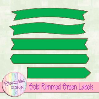 Free gold rimmed green labels