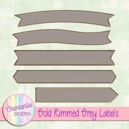 Free gold rimmed grey labels