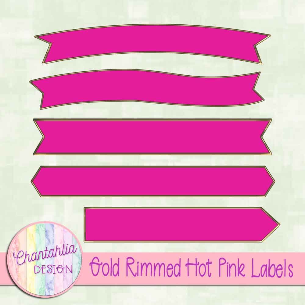 free-gold-rimmed-hot-pink-labels-design-elements