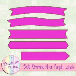 Free gold rimmed neon purple labels