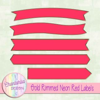 Free gold rimmed neon red labels