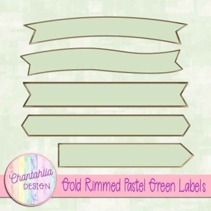 Free gold rimmed pastel green labels