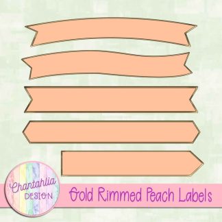 Free gold rimmed peach labels