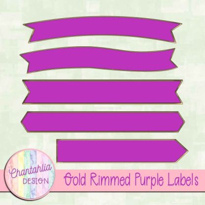 Free gold rimmed purple labels