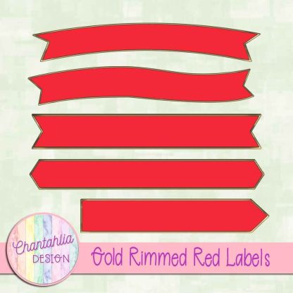 Free gold rimmed red labels