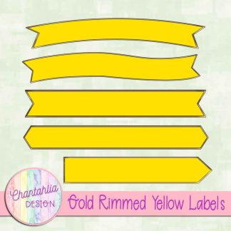Free gold rimmed yellow labels