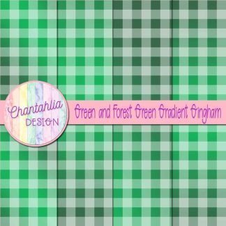 Free green and forest green gradient gingham digital papers