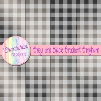 Free grey and black gradient gingham digital papers