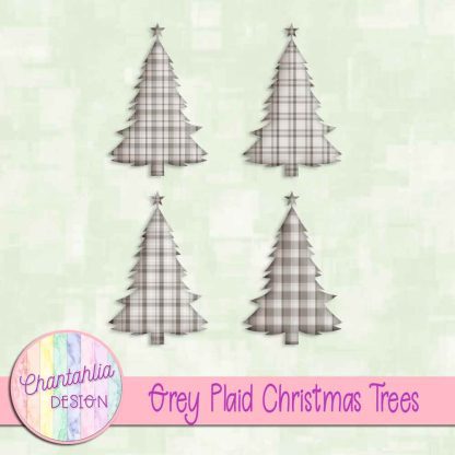 Free grey plaid christmas trees