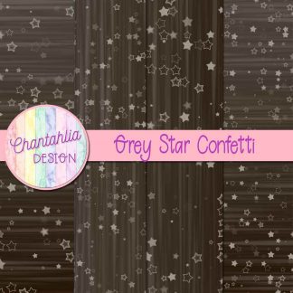 Free grey star confetti digital papers