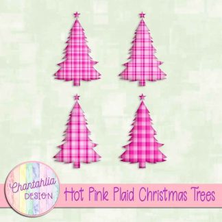 Free hot pink plaid christmas trees