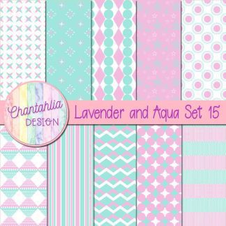 Free lavender and aqua digital papers set 15