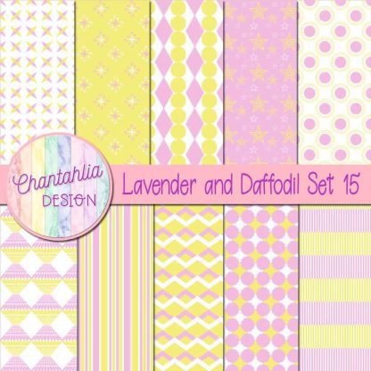 Free lavender and daffodil digital papers set 15
