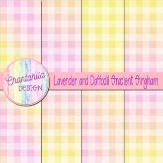 Free lavender and daffodil gradient gingham digital papers